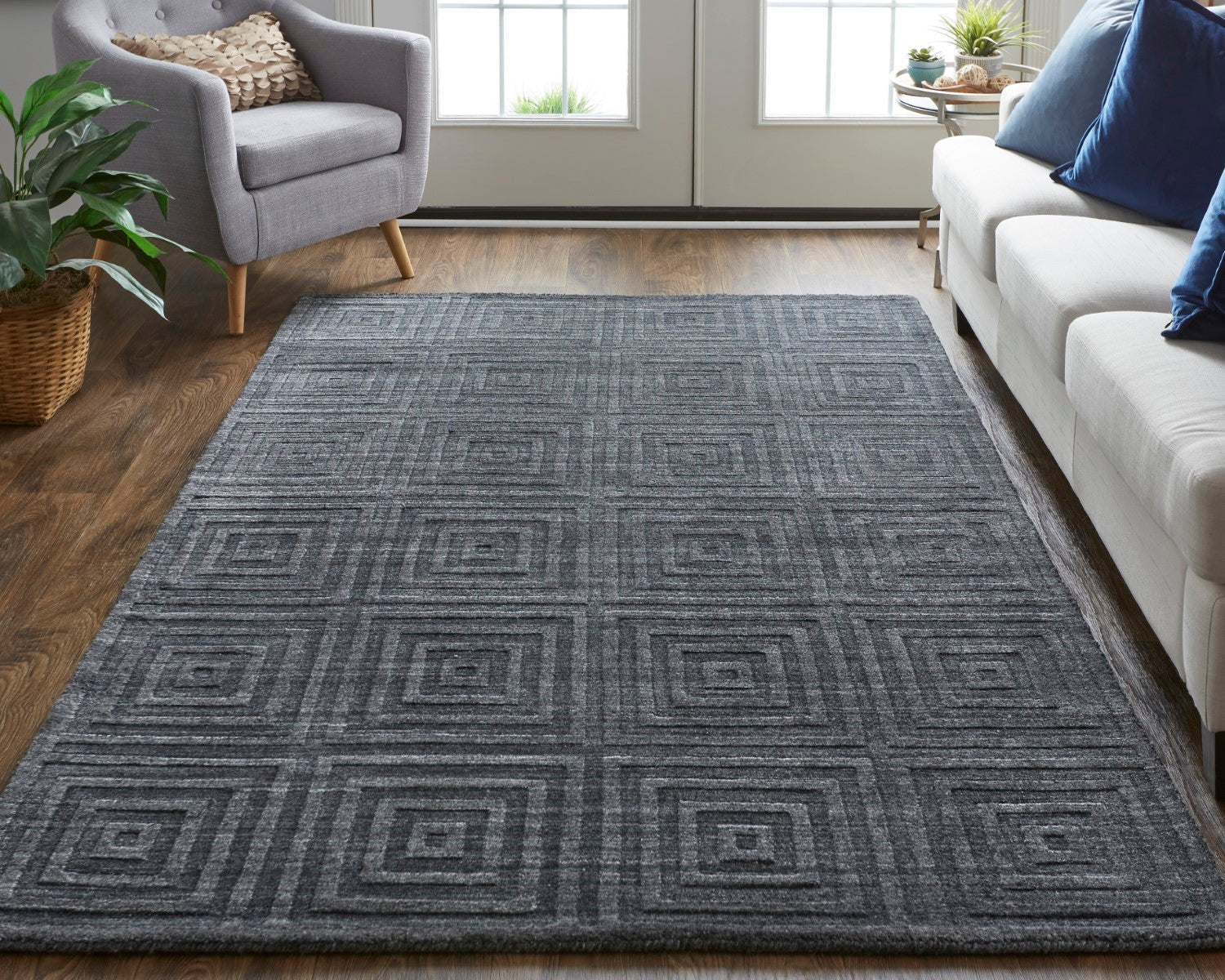 Tatem Hand Woven Linear Charcoal Gray/Gray Rug