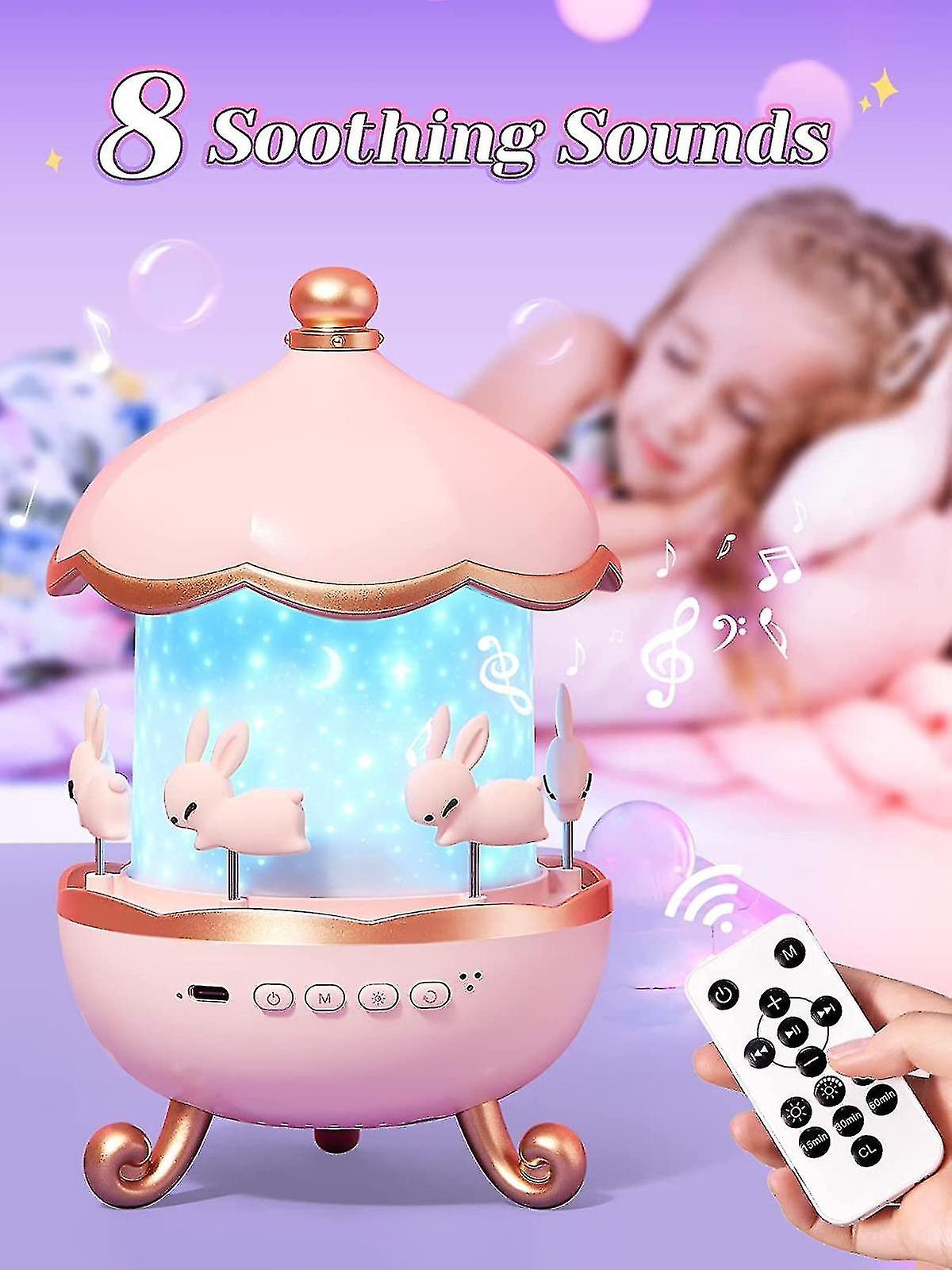 Night Lights For Kids Room， 8 Songs Sound Machine Baby Night Light Projector，360 Rotating Remote Timer Kids Night Light For Bedroom，12 Modes Star