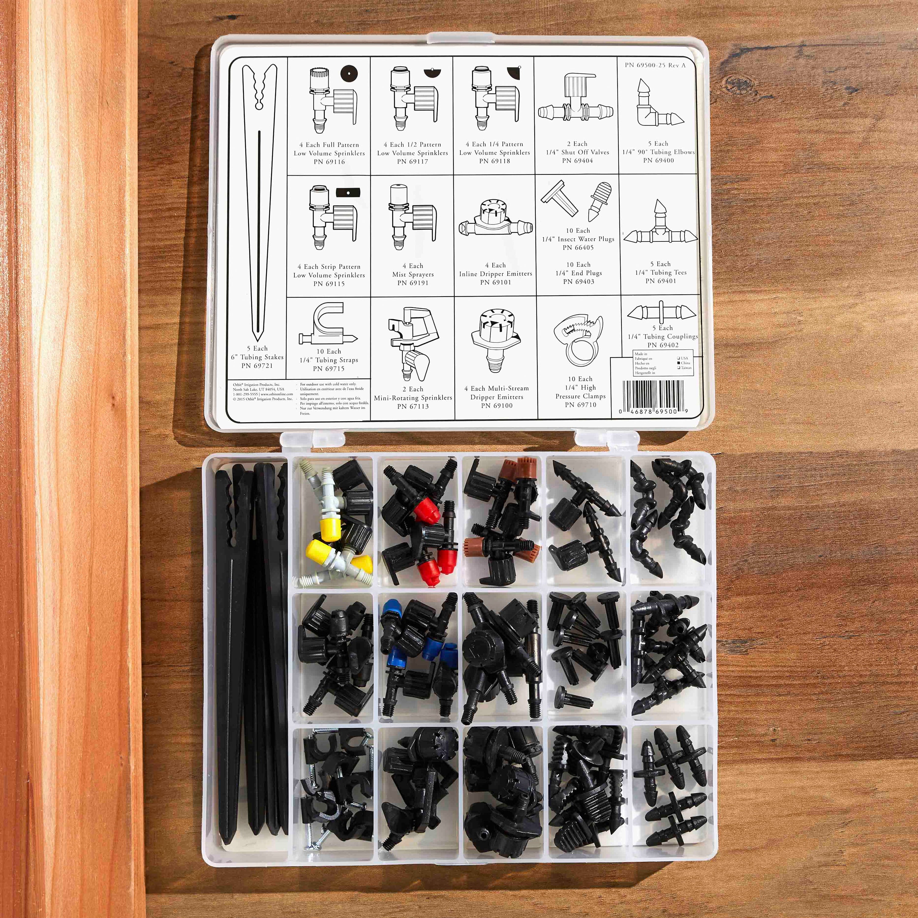 Orbit 92 Piece Essential Drip Irrigation Parts Toolbox Kit