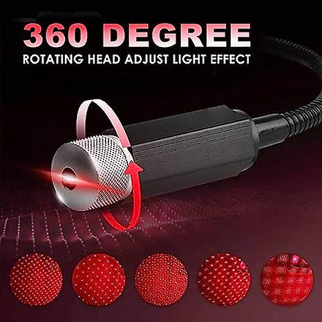 Car Welcome Light Usb Star Light Laser Projection Car Voice-activated Atmosphere Light Roof Full Of Stars Led Atmosphere Light(red)