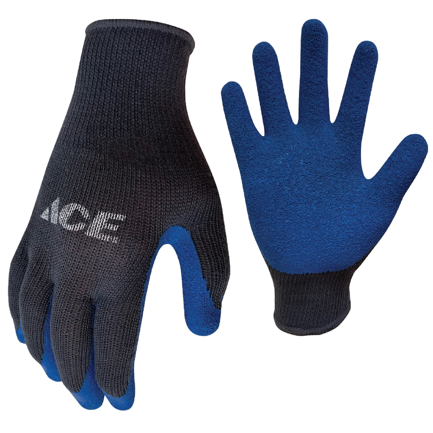 Ace Men\u0027s Indoor/Outdoor Coated Work Gloves Blue/Gray XL 1 pair