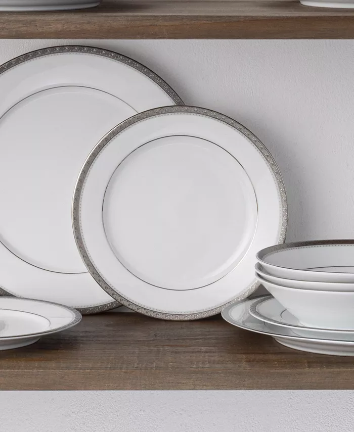 Noritake Charlotta Platinum 4 Piece 8.25 Salad Plates Set Service for 4