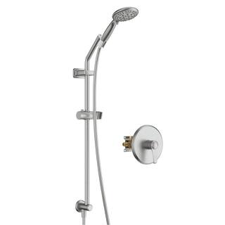 UPIKER 6-Spray Patterns with 1.8 GPM 4 in. Tub Wall Mount Single Handheld Shower Heads in Nickle (Valve Included) UP221301FN008