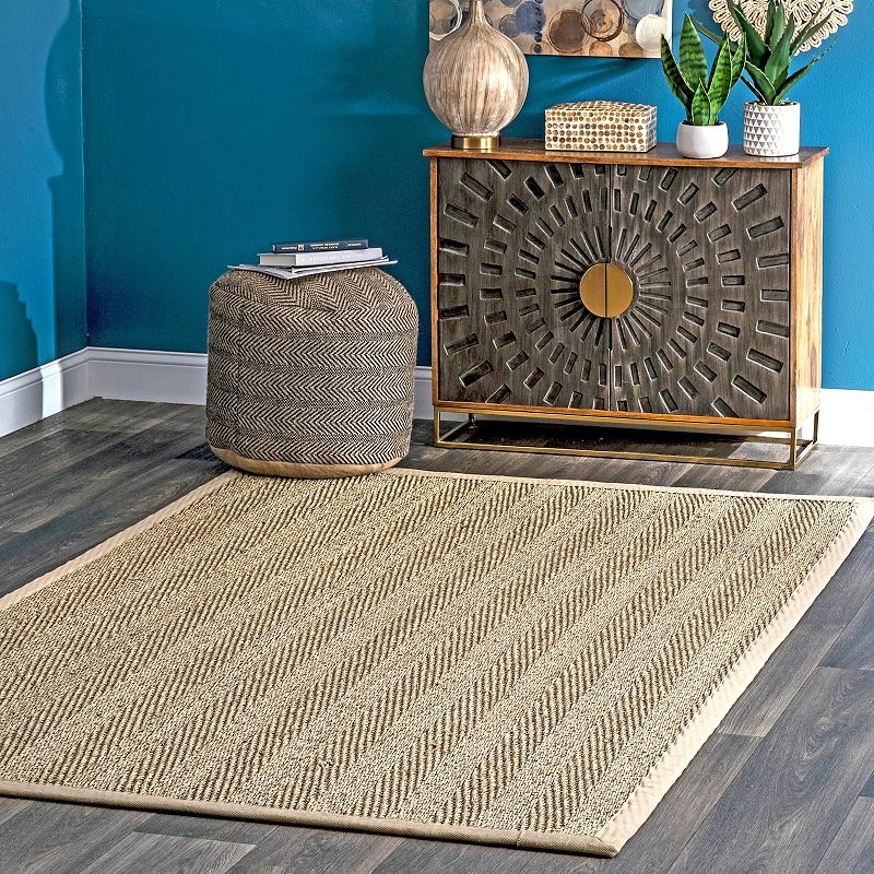 nuLOOM Larnaca Seagrass Herringbone Indoor/Outdoor Area Rug