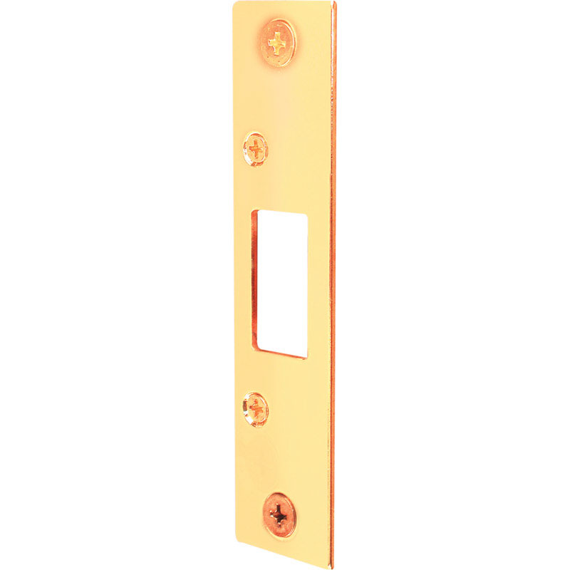 Prime-Line 4.9 in. H X 1.1 in. L Brass-Plated Brass Steel Deadbolt Strike