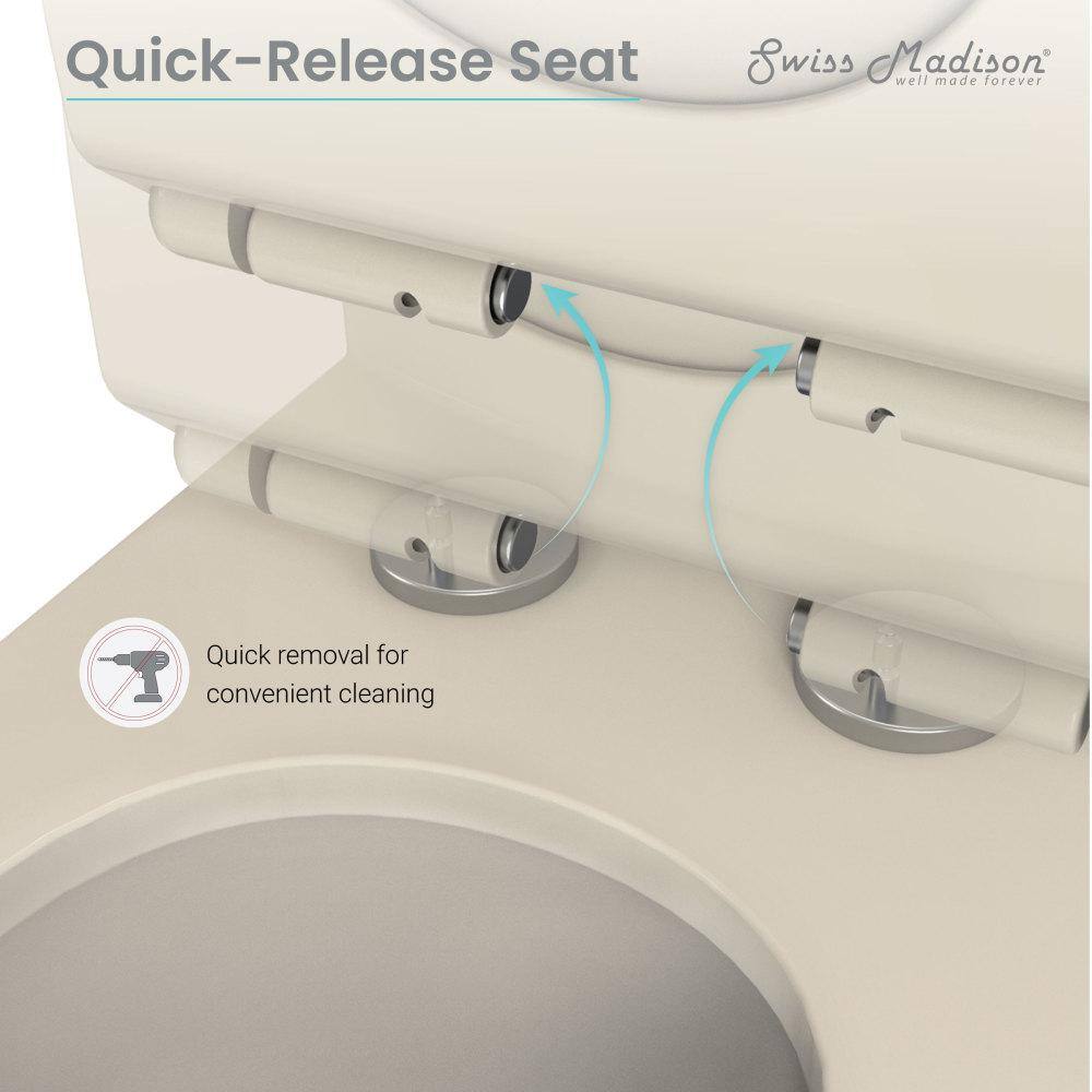 Swiss Madison Ivy 1-piece 1.11.6 GPF Elongated Toilet Dual Vortex Flush in Bisque Seat Included SM-1T112BQ