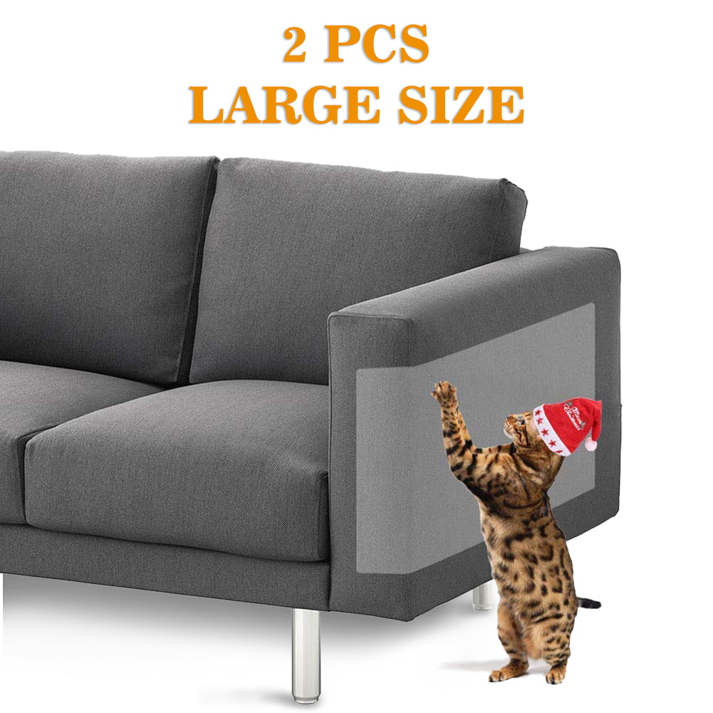 LNKOO Large (18.5 x9.05Inch) Pet Couch Protector Clear Self-Adhesive Couch Guard and Cat Scratching Furniture Protector Dog Cat Scratch Furniture Shield for Sofa Walls Doors(2PCS/Set)