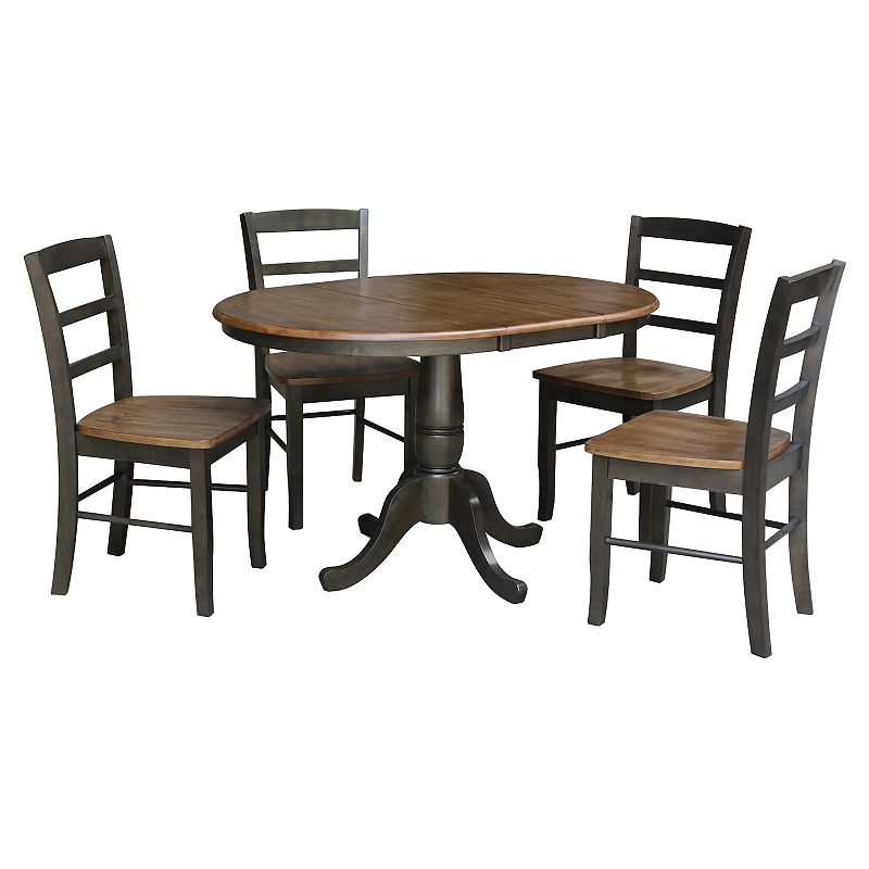 International Concepts Leaf Round Dining Table and Chair 5-piece Set