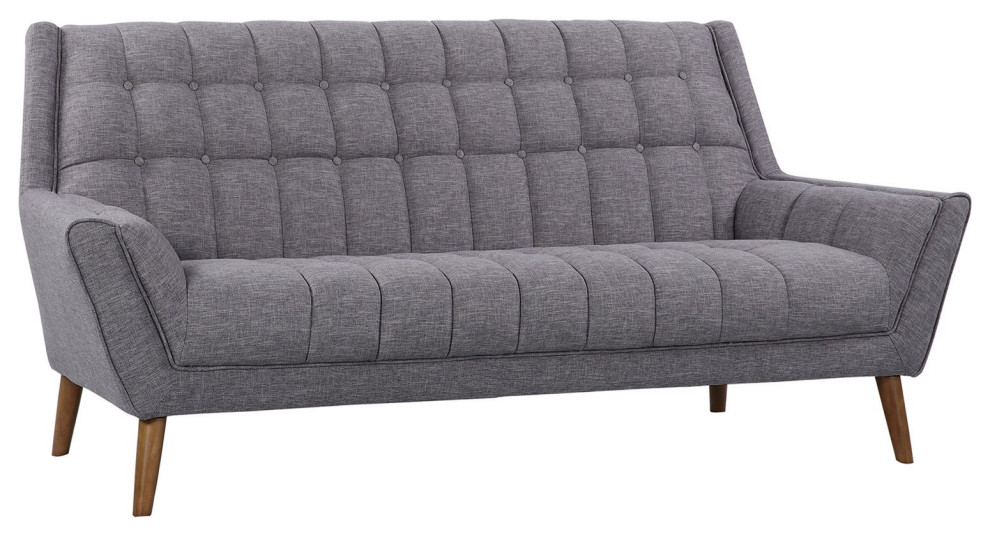 Unique Sofa  Polyester Seat With Button Tufting  ampWidespread Flared Arms   Midcentury   Sofas   by Decorn  Houzz