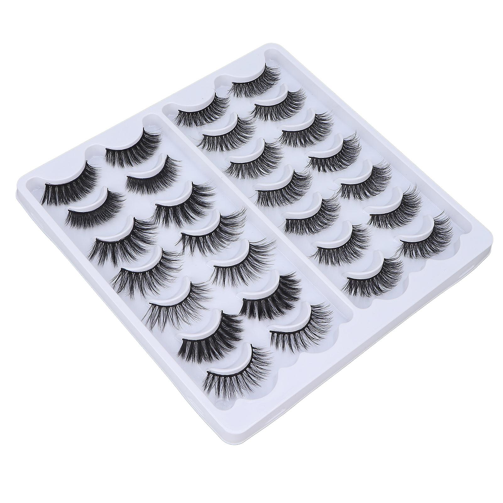 14 Pairs False Eyelashes Natural Reusable Soft Artificial Fiber Glossy For Stage Party Datetype B