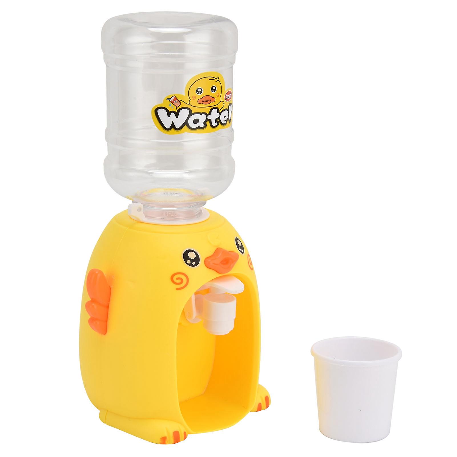 Mini Cartoon Drink Water Dispenser Toy Simulation Water Dispenser Kitchen Toy for ChildrenYellow Duck