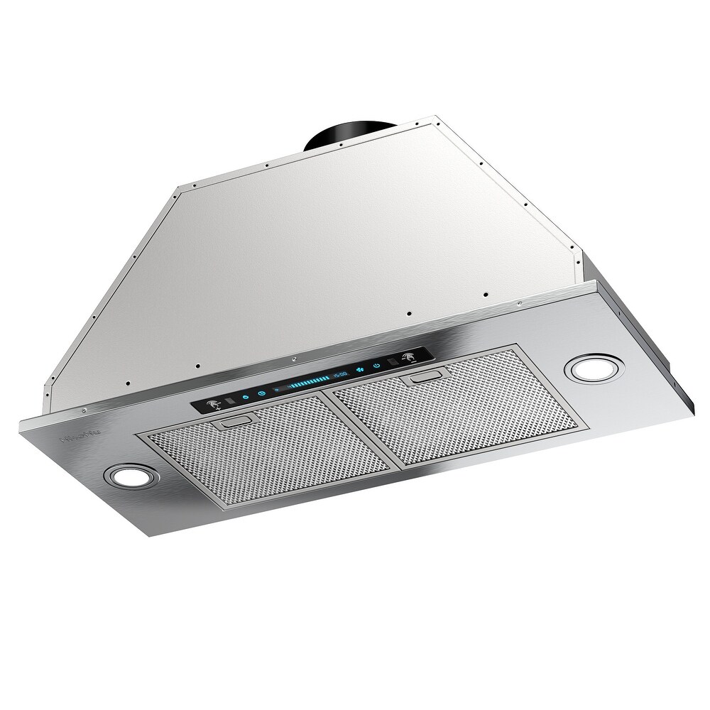 HisoHu 30 inch 900 CFM Ducted Insert Range Hood in Stainless Steel with LED Lights   30''