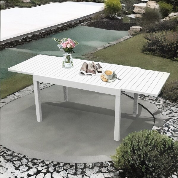 Aluminum Patio Extendable Dining Table，Adjustable Patio Dining Table