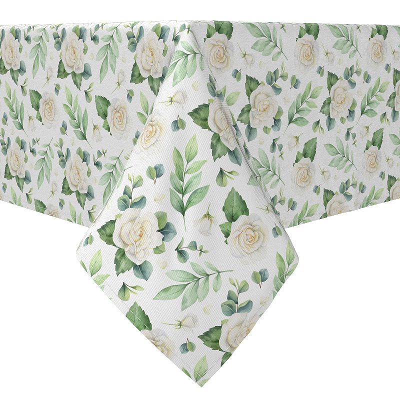 Square Tablecloth， 100% Cotton， 60x60， Floral Wedding Elegance