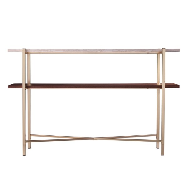 SEI Furniture Aldea Faux Marble Console Table w/ Storage