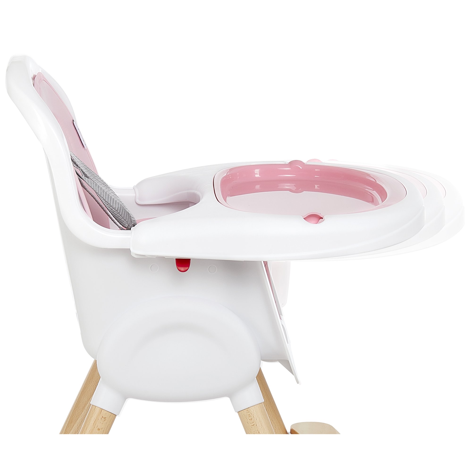 Dream On Me Lulu 2-in-1 Highchair， Convertible， Compact High Chair， Light weight， Portable， Blush Pink