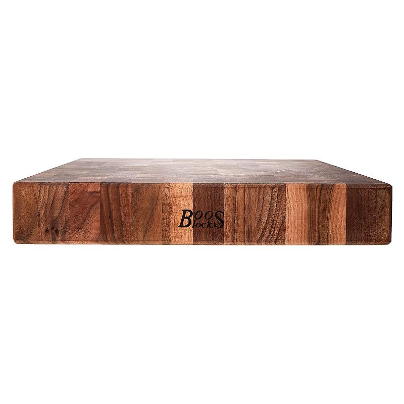 John Boos Walnut Wood Edge Grain Reversible Chopping Block， 18 x 18 x 3 Inches