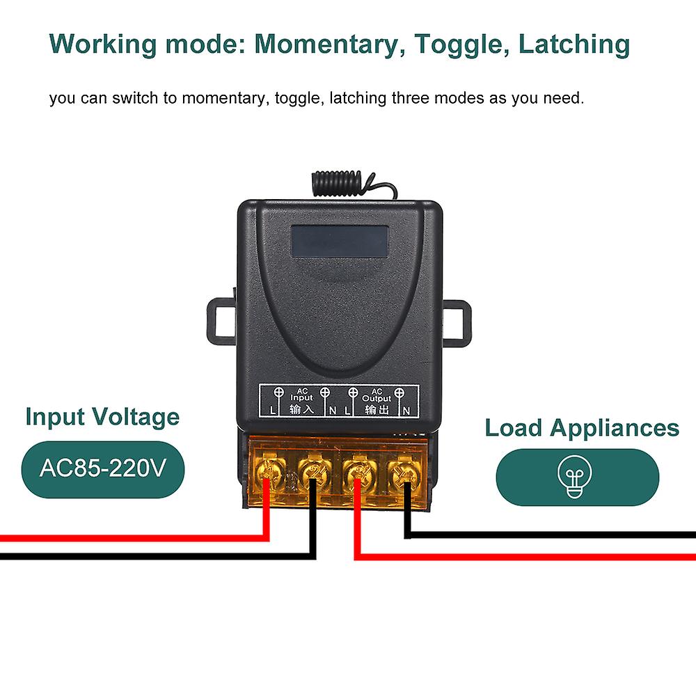 Smart Home 433mhz Ac85-220v 1ch Wireless Remote Switch Relay Receiver Transmitter Universal Remote Control Switch Module And 1pcs Rf Transmitter Remot