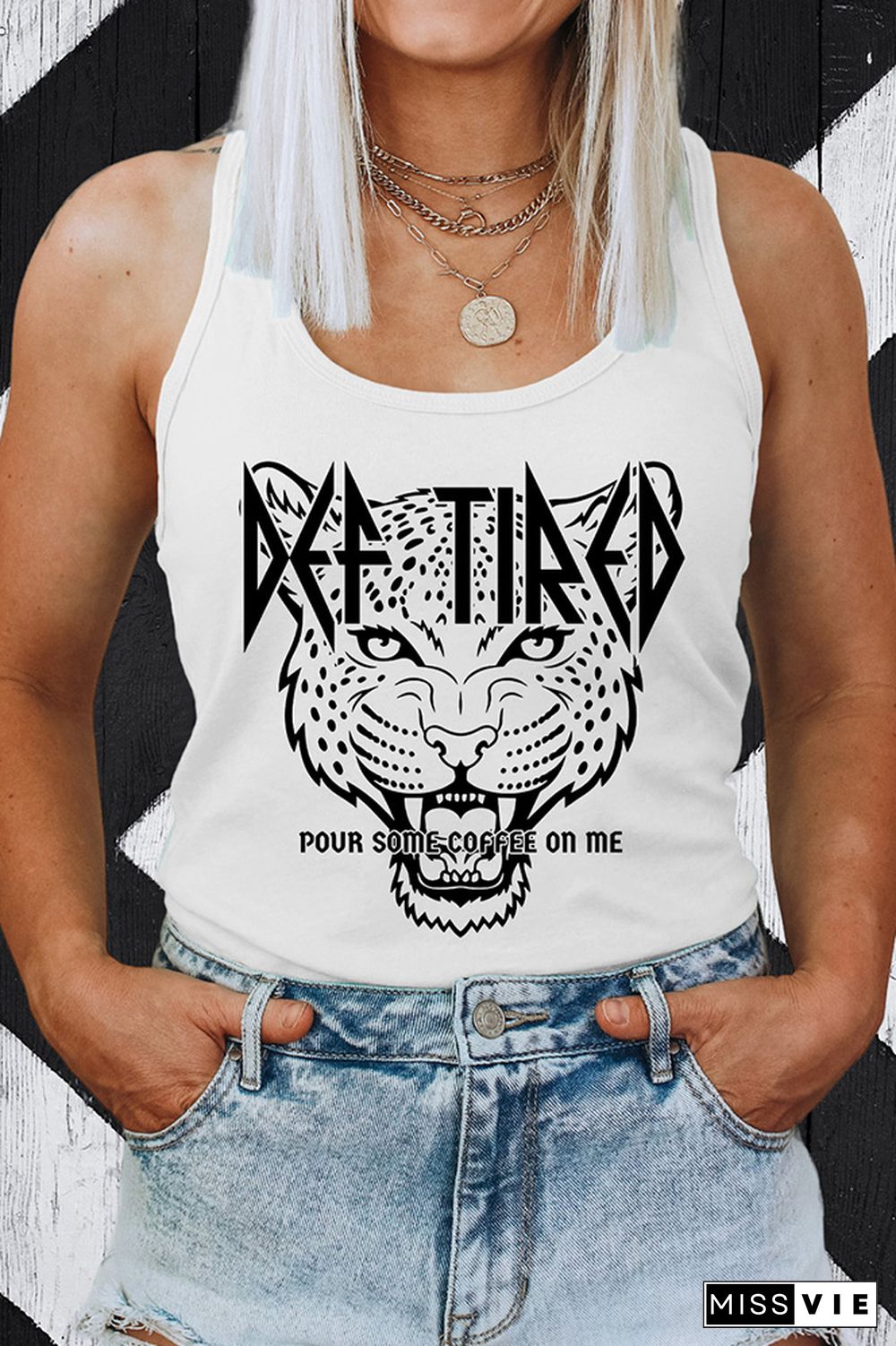 Cheetah Print Graphic Tank Top