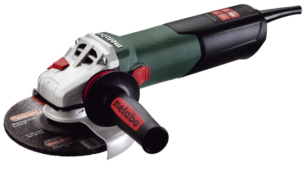 WE15-150QUICK 6 In. Angle Grinder w/Electronics， Lock-On Sliding Switch 13.5 A 9，600 RPM