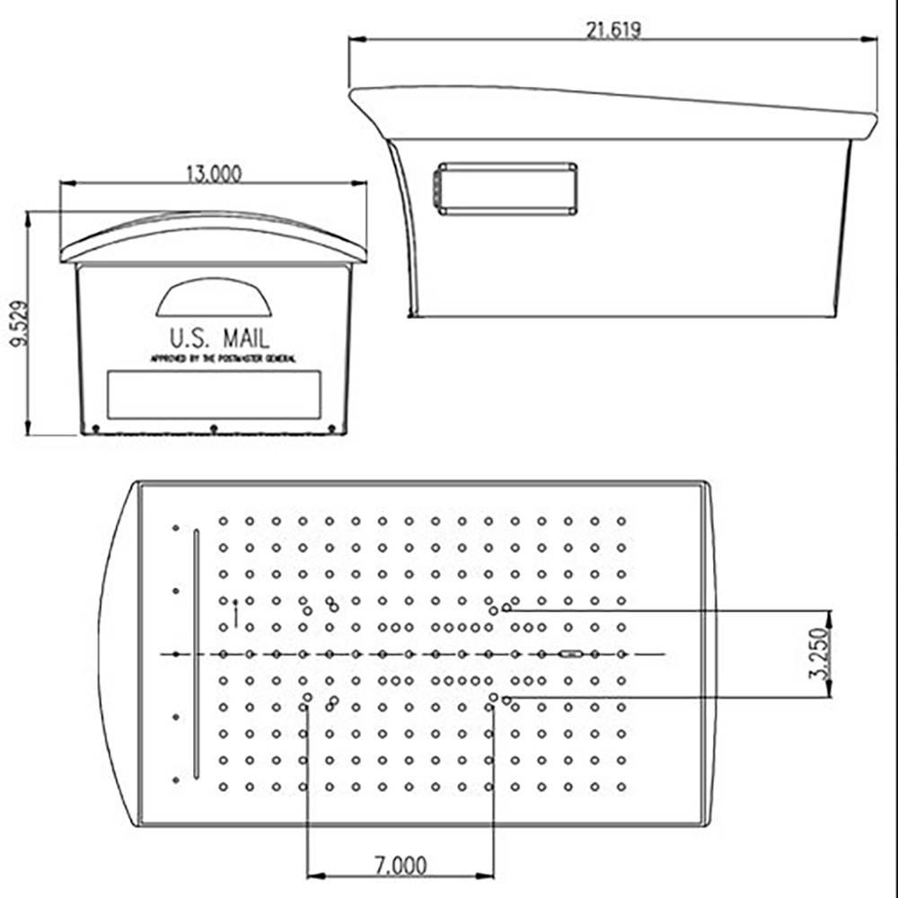 Gibraltar Mailboxes Mailsafe Large， Plastic， Locking， Post Mount Mailbox， Black， RSKB0000