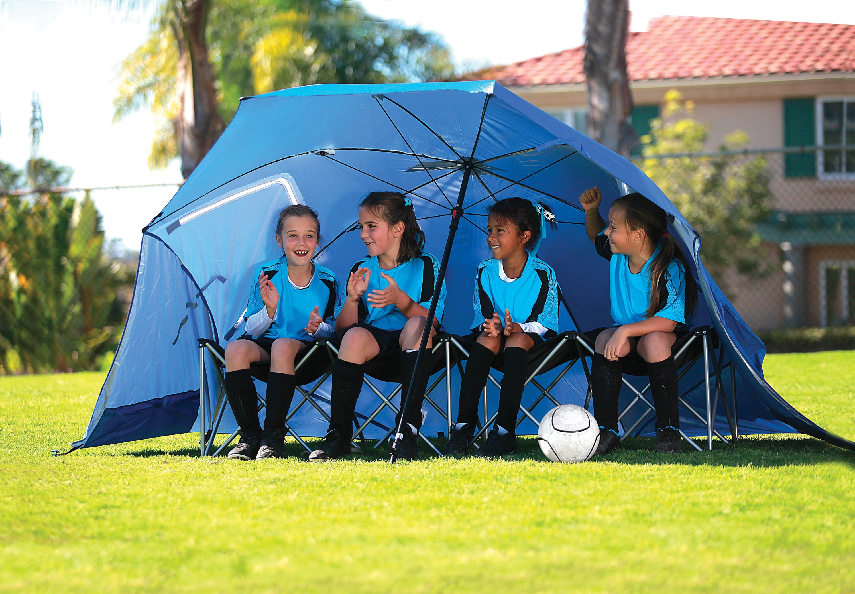 Sport-Brella Super-Brella SPF 50+ Sun and Rain Canopy Umbrella (8-Foot, Blue)