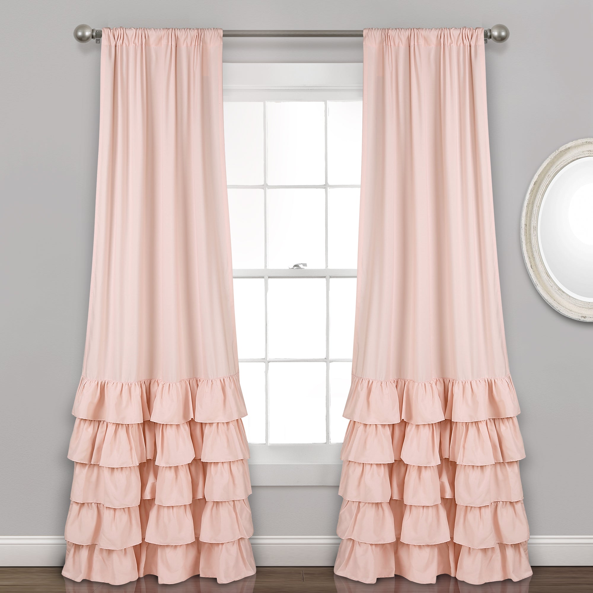 Allison Ruffle Window Curtain Panel Set