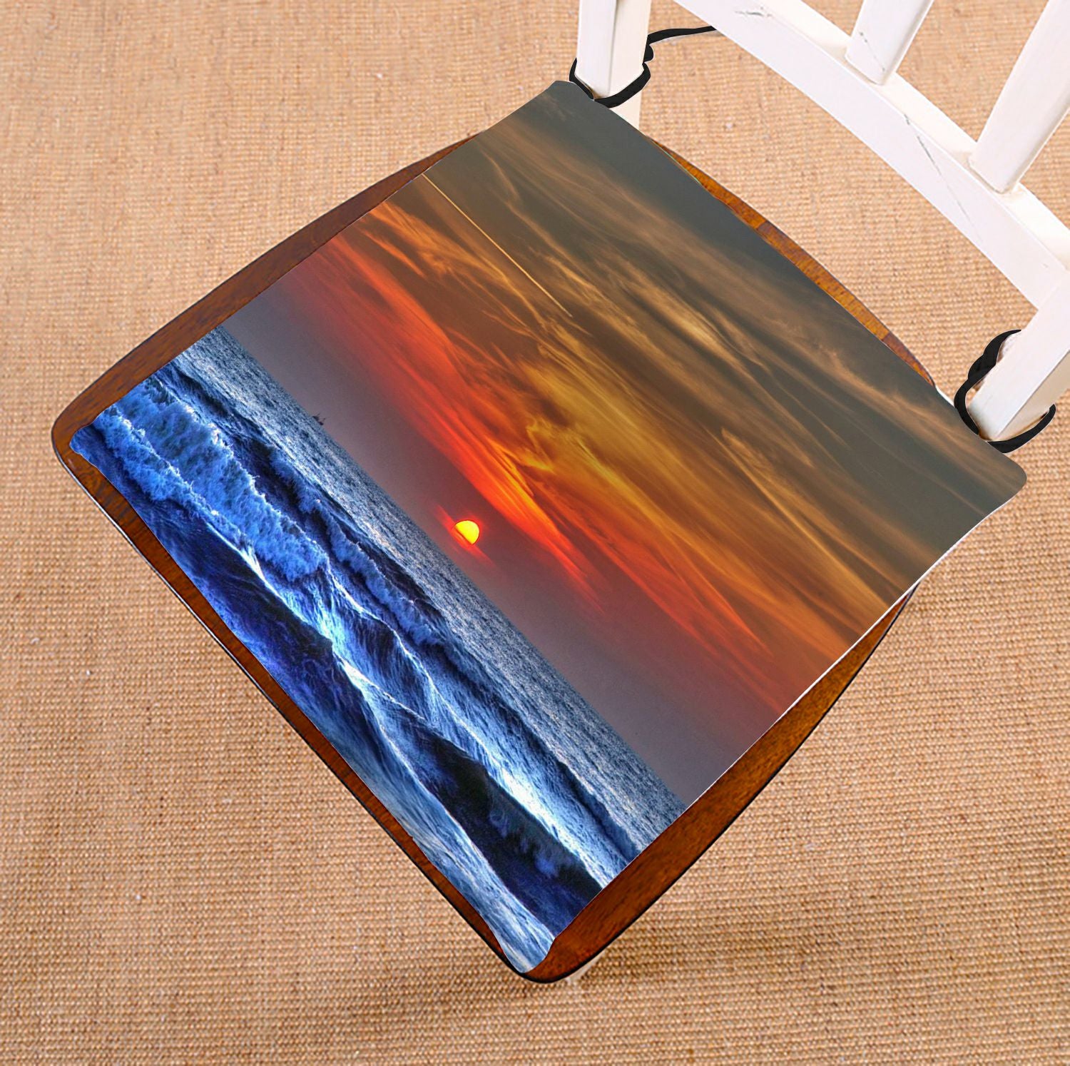 ZKGK Sunset On The Beach Seat Pad Seat Cushion Chair Cushion Floor Cushion Two Sides 16x16 Inches