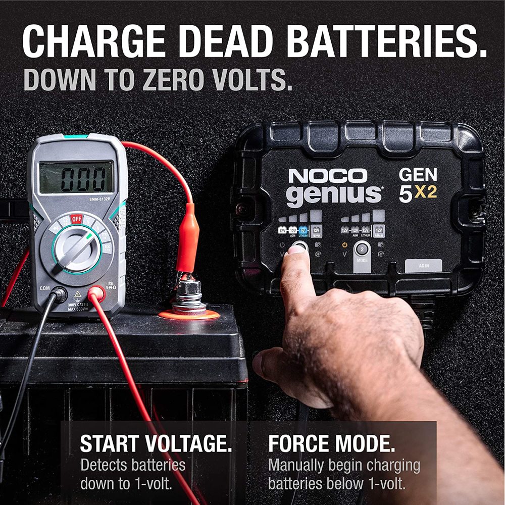 Noco Battery Charger 12V 2 Bank 10A On Board ;