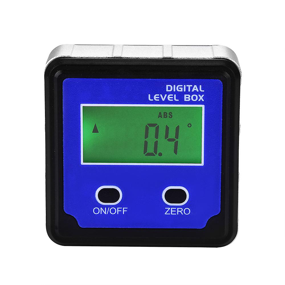 1pc 4*90 Digital Protractor Inclinometer Level Bevel Box Angle Finder With Magnet Base (blue)