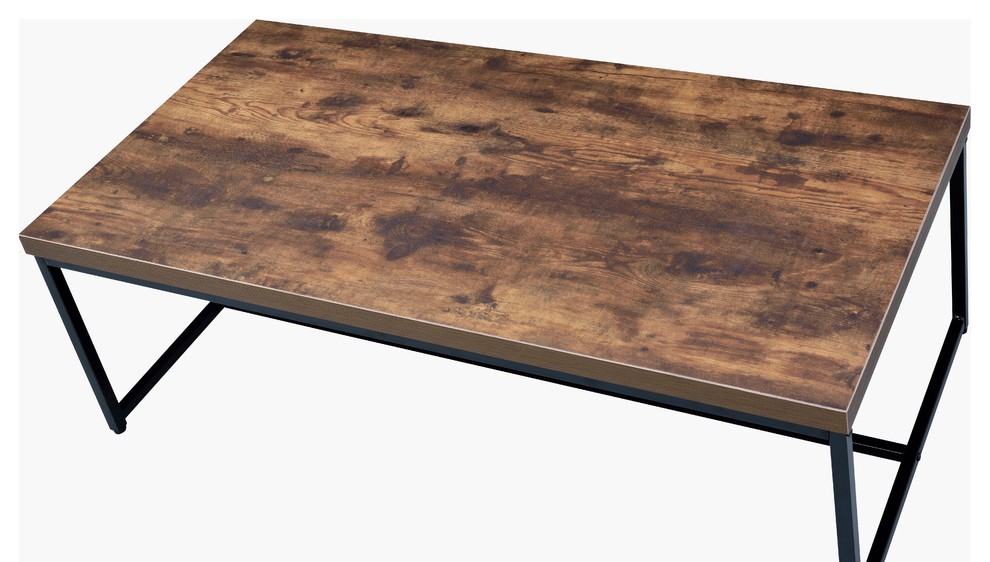 ACME Bob Coffee Table  Weathered Oak and Black   Industrial   Coffee Tables   by Acme Furniture  Houzz