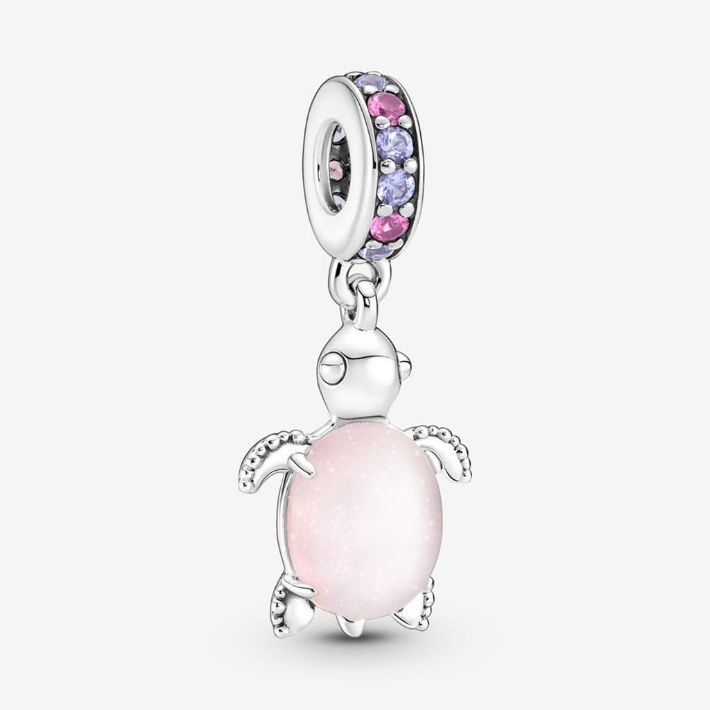 PANDORA  Murano Glass Pink Sea Turtle Dangle Charm