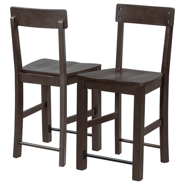 Modern Set of 4 Counter Height Dining Chairs， Industrial Style Wood Dining Room Chairs with Ergonomic Design