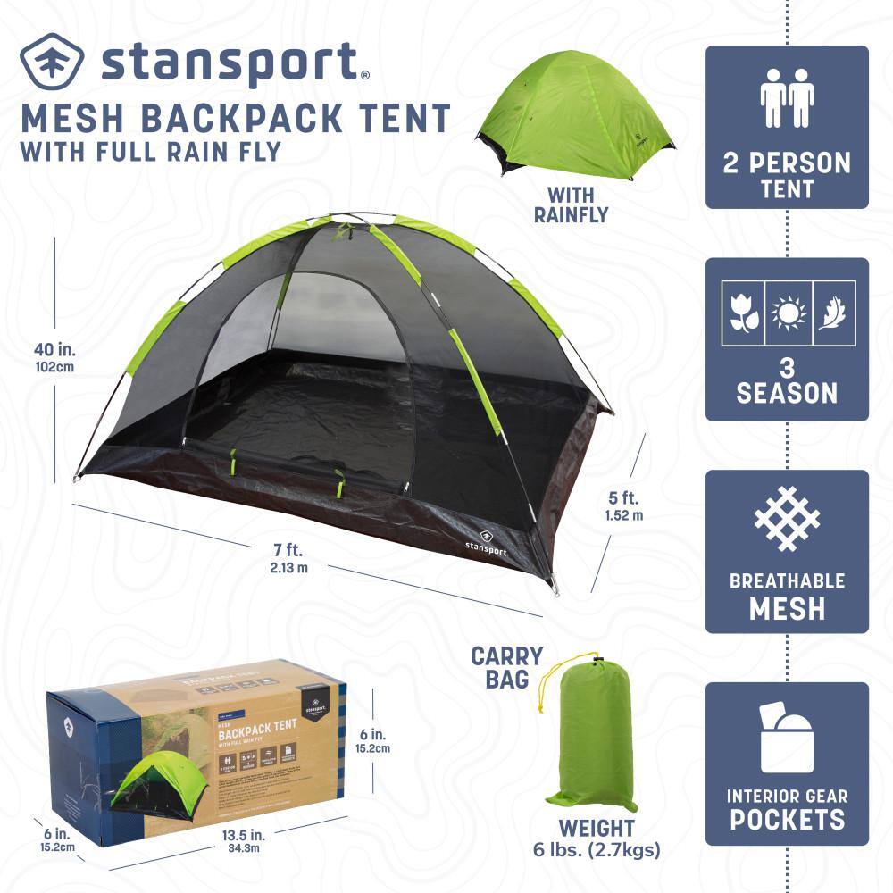 StanSport Starlight I Mesh Backpack Tent with Full Rain Fly 723-800