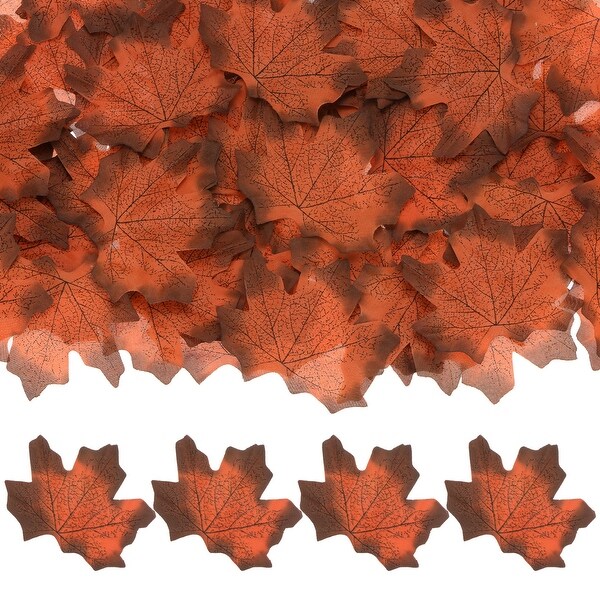 200Pcs Artificial Maple Leaves，Fake Fall Leaves Faux Autumn Leaf Fall