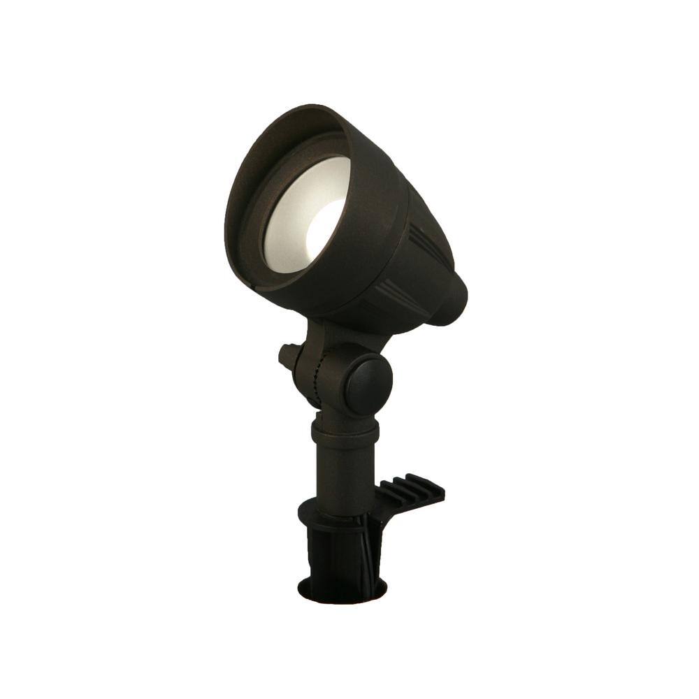 Hampton Bay 4.5-Watt Millennium Bronze Adjustable Light Color Outdoor Integrated LED Landscape Flood Light IWO1501LS-4