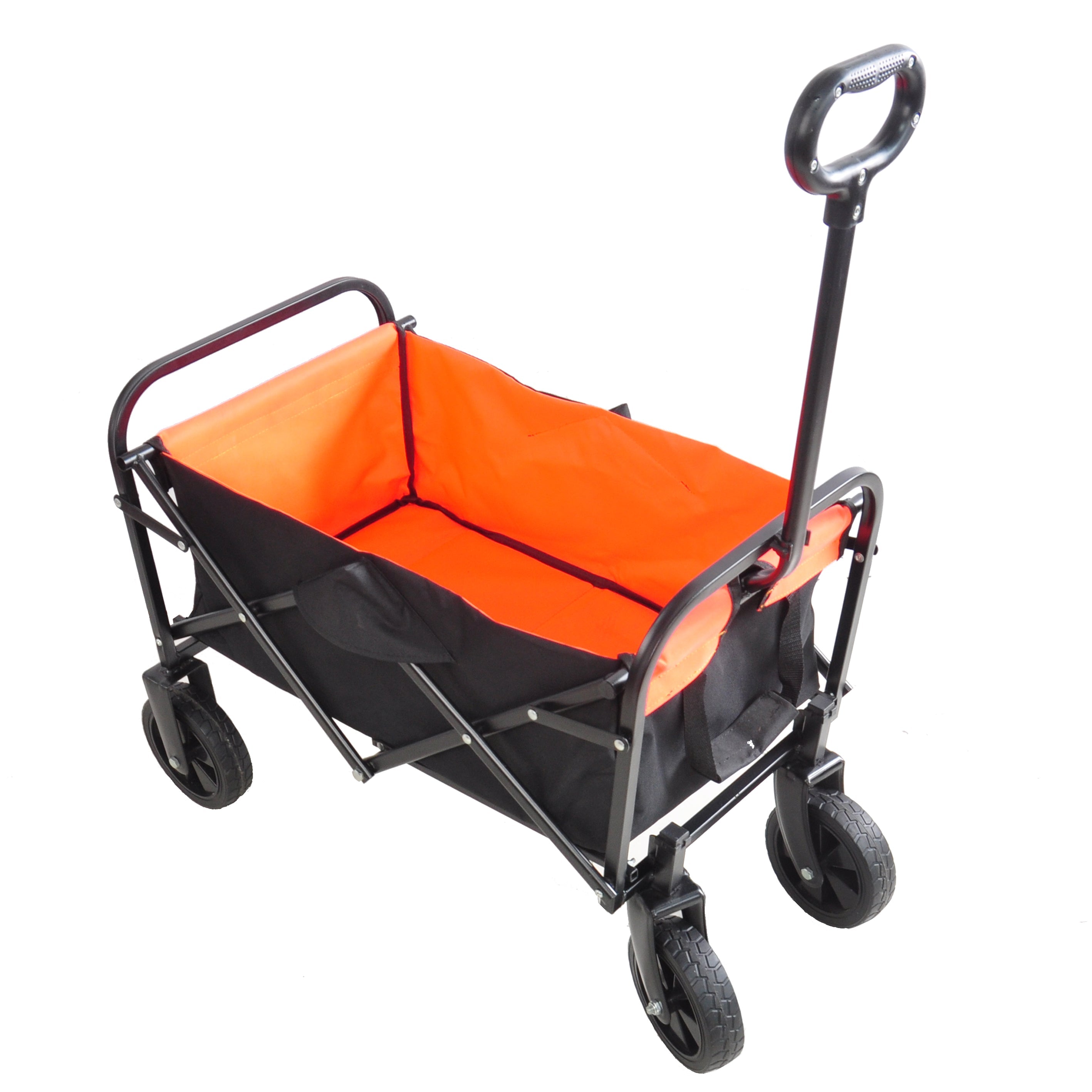 Collapsible Folding Utility Wagon Quad Compact Outdoor Garden Camping Cart Removable Fabric