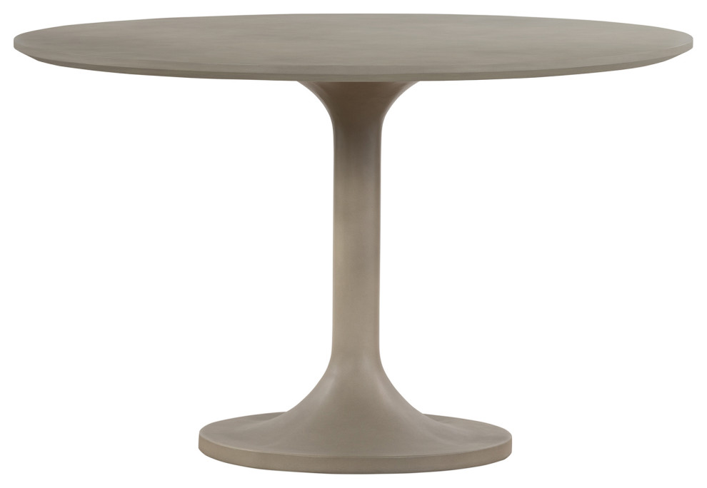 Armen Living Pippa Tulip Style Stone  ampMetal Dining Table in Gray   Industrial   Coffee Table Sets   by HedgeApple  Houzz