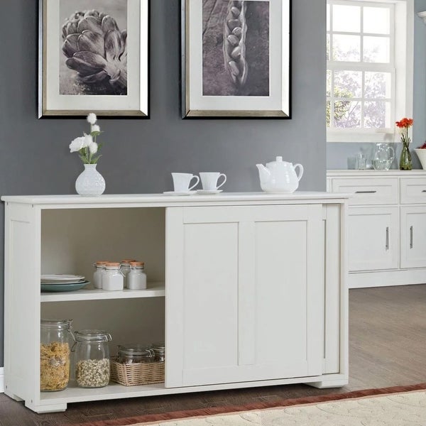 White Kitchen Storage Cabinet Sideboard Buffet Cupboard