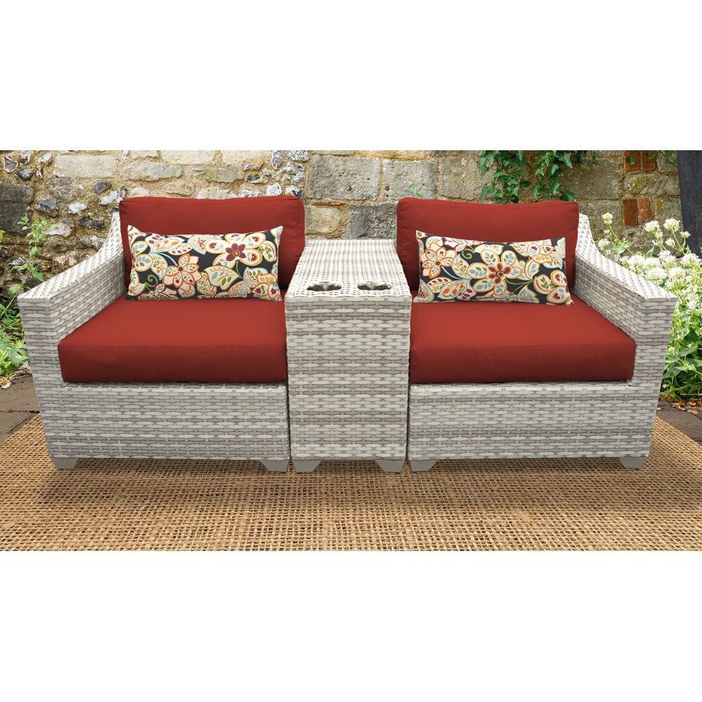 Fairmont 3 Piece Outdoor Wicker Patio Furniture Set