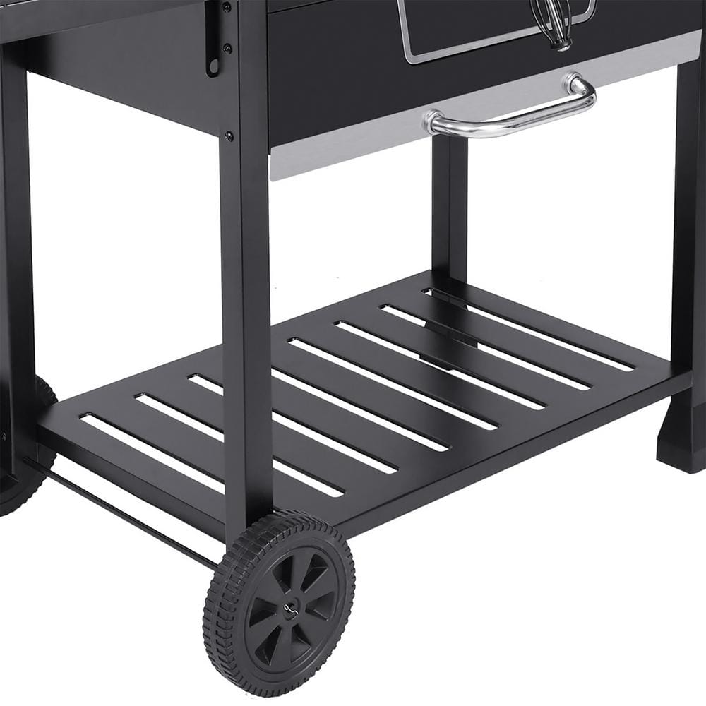 Royal Gourmet Deluxe 30 in Charcoal Grill BBQ Smoker Picnic Camping Patio Backyard Cooking Black