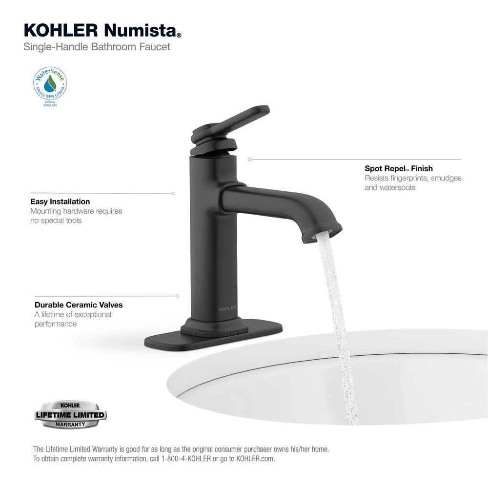 KOHLER Numista Single Hole Single-Handle Bathroom Faucet in Matte Black K-R26583-4D-BL