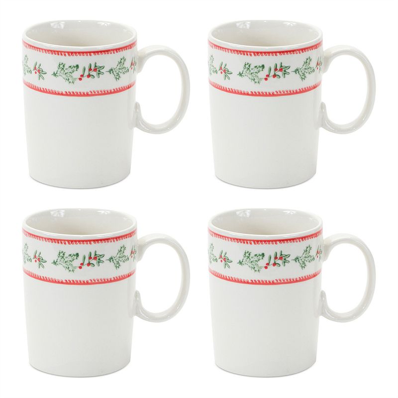 Stoneware Mistletoe Mug (set Of 4)