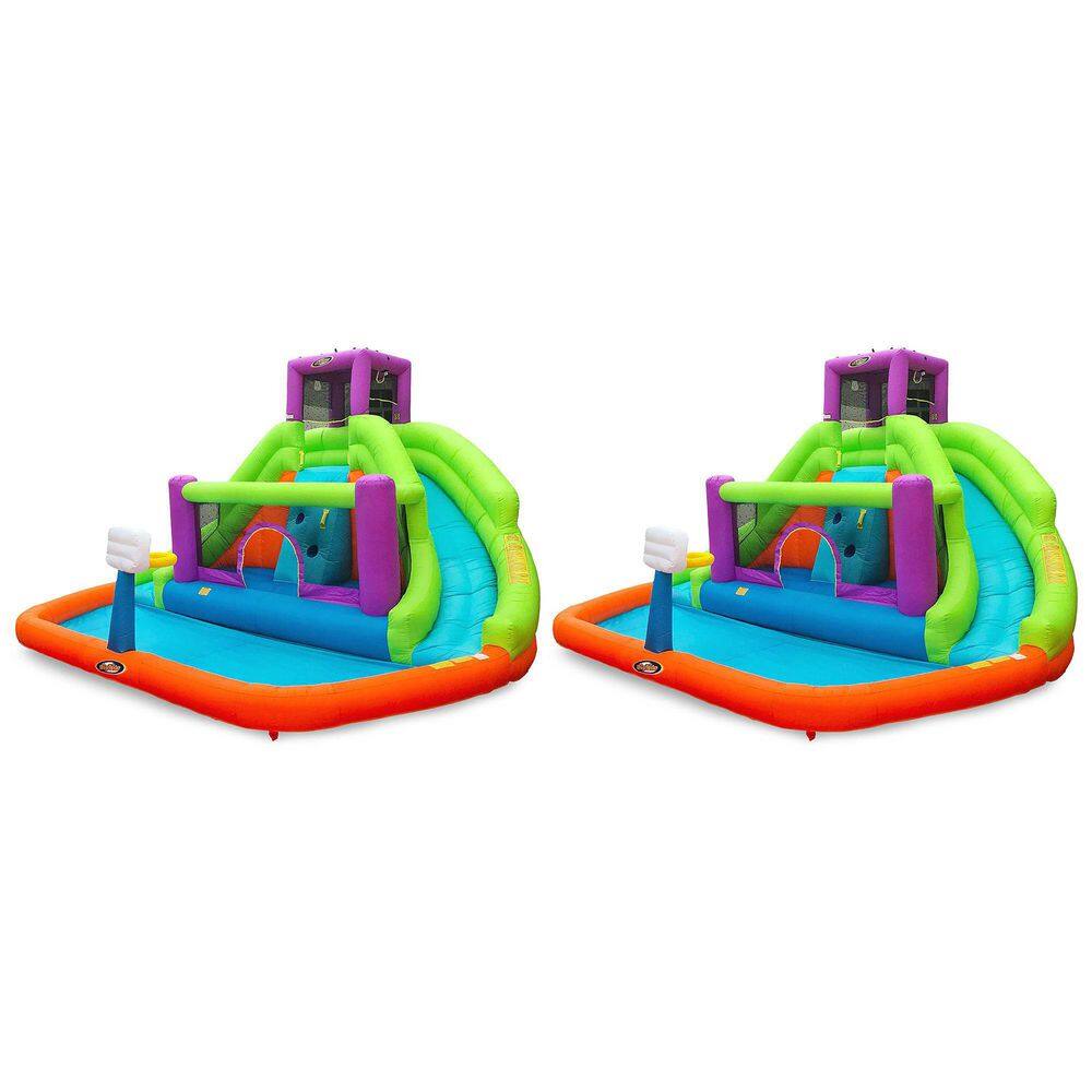 Double Hurricane Outdoor Inflatable Water Slide Bounce House (2-Pack) 2 x MTI-91053-D