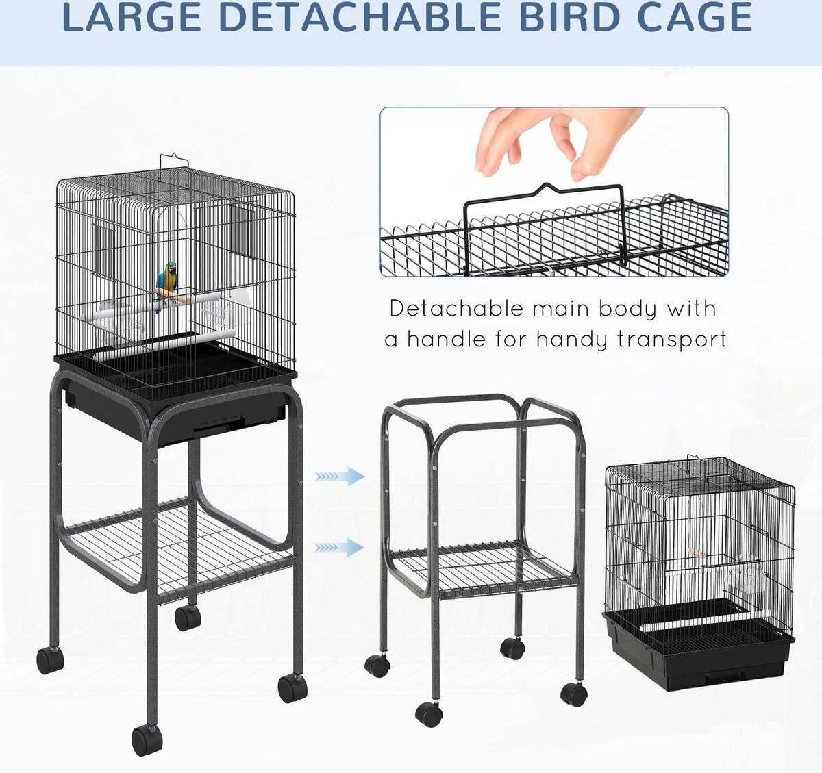 PawHut 44.5-in Metal Indoor Starter Kit Bird Cage