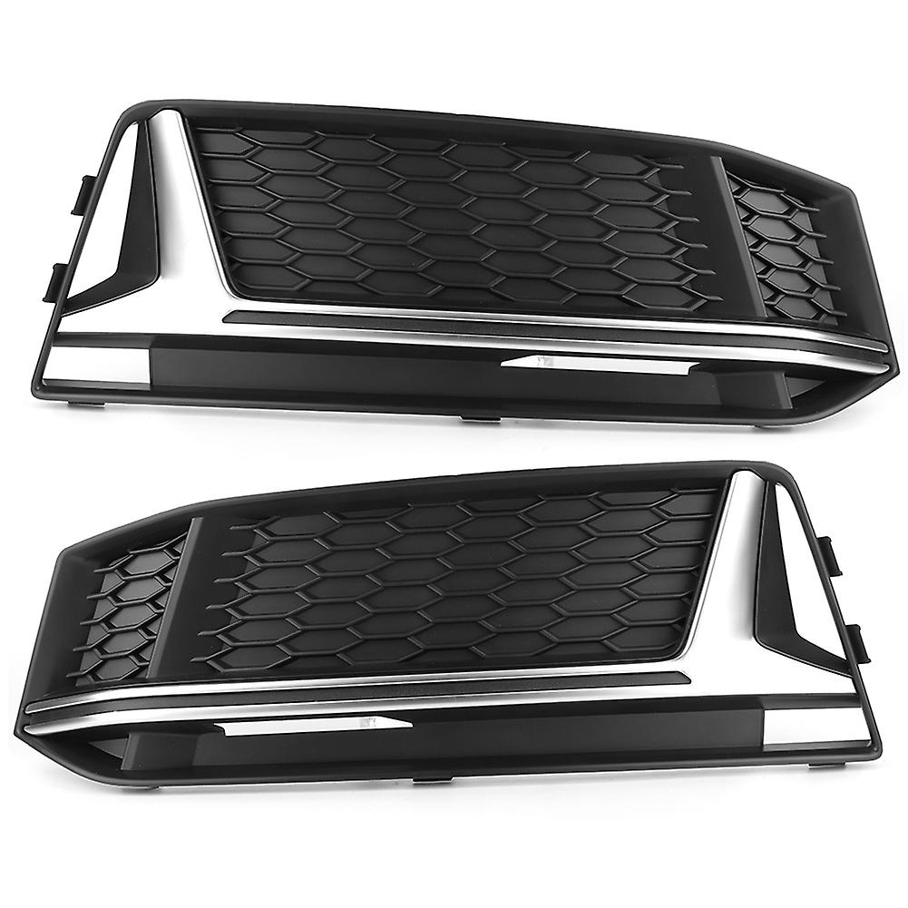 Pair Of Fog Light Lamp Grille Grill Cover Refit For S4 Style Fits For A4 B9 2017-2019