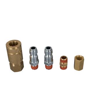 Husky 5-Piece 14 in. NPT x 38 in. Automotive-Style Quick-Connector Coupler Kit HKATA091002