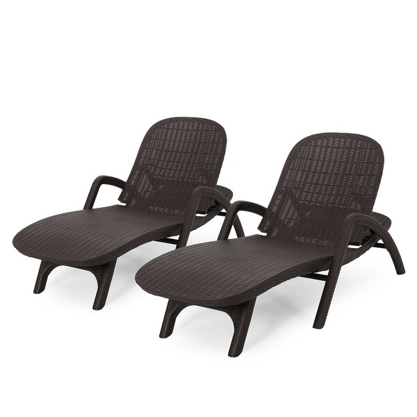 Waverly Outdoor Faux Wicker Chaise Lounges (Set of 2) by Christopher Knight Home