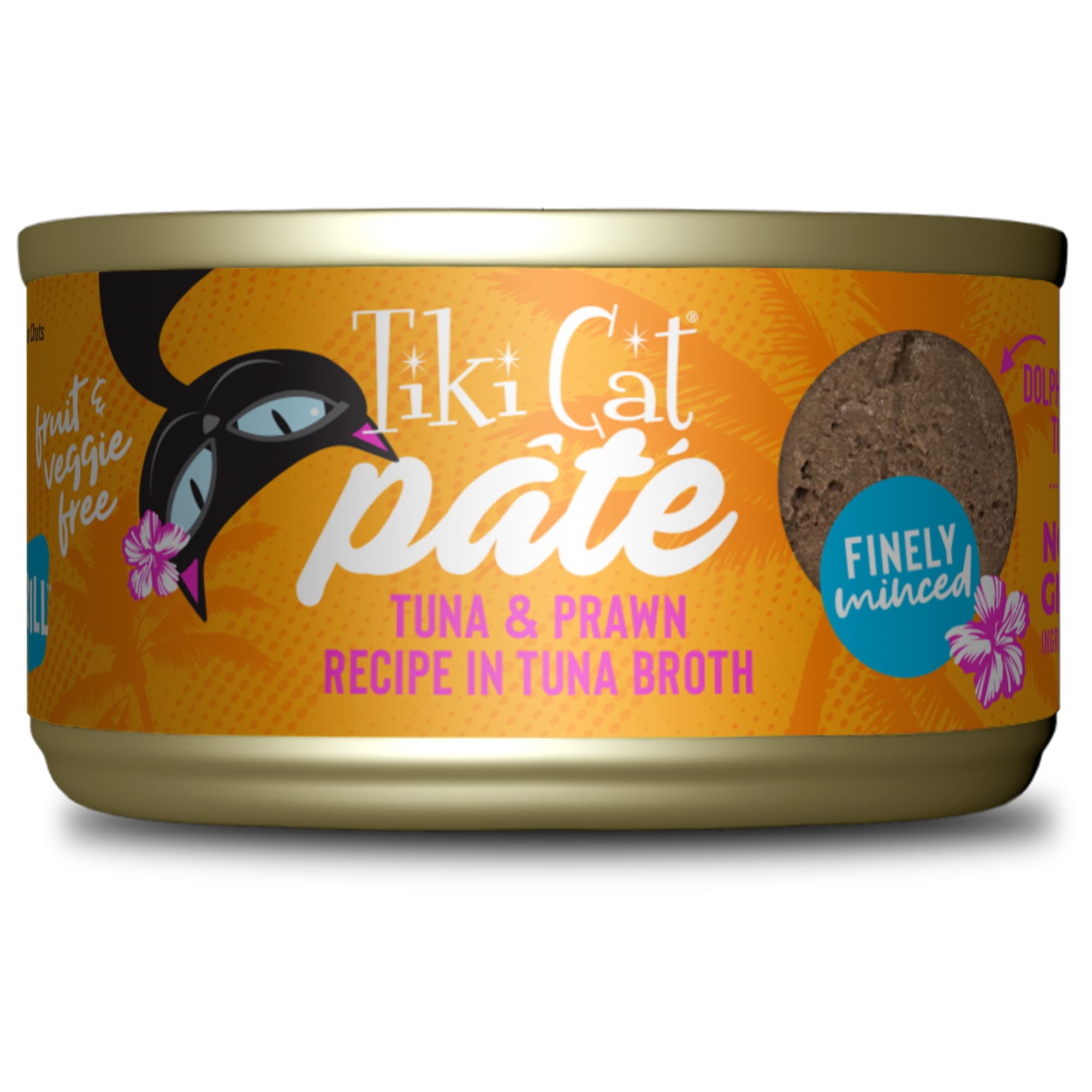 Tiki Cat Grill Tuna with Prawn Recipe Pate Wet Food， 2.8 oz.， Case of 12