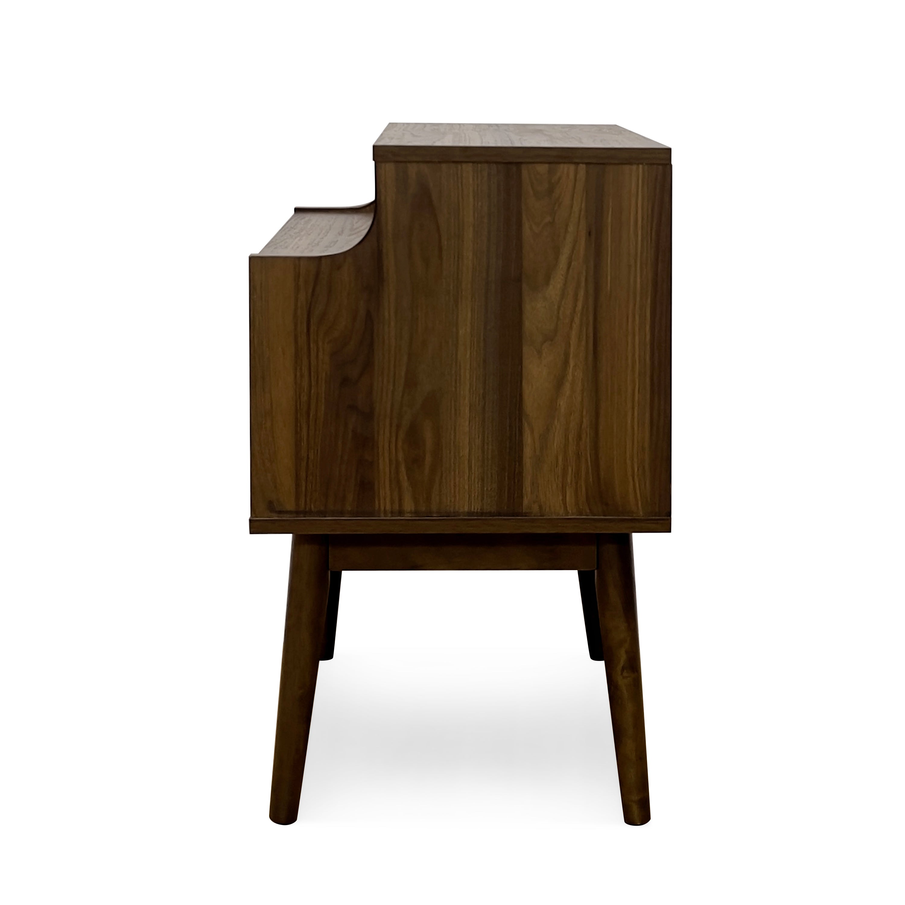 Wilbur Mid Century Wooden Nightstands with Hutch, Set of 2